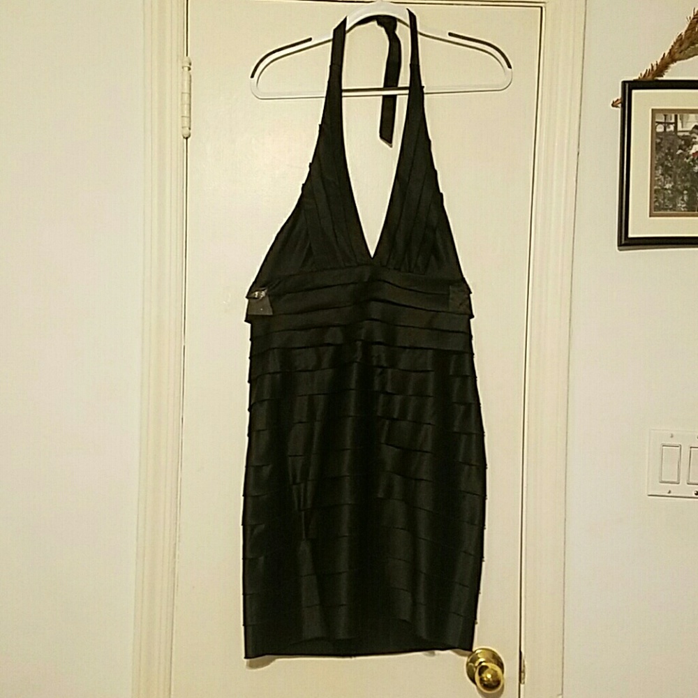 BCBG MaxAzria Halter Bandage Dress. Black  12 NWT